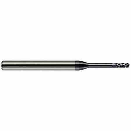 HARVEY TOOL 1/16 Cutter dia. x 0.1860 in. x 1/2 in. Reach Carbide Ball End Mill, 4 Flutes, AlTiN Coated 734962-C3